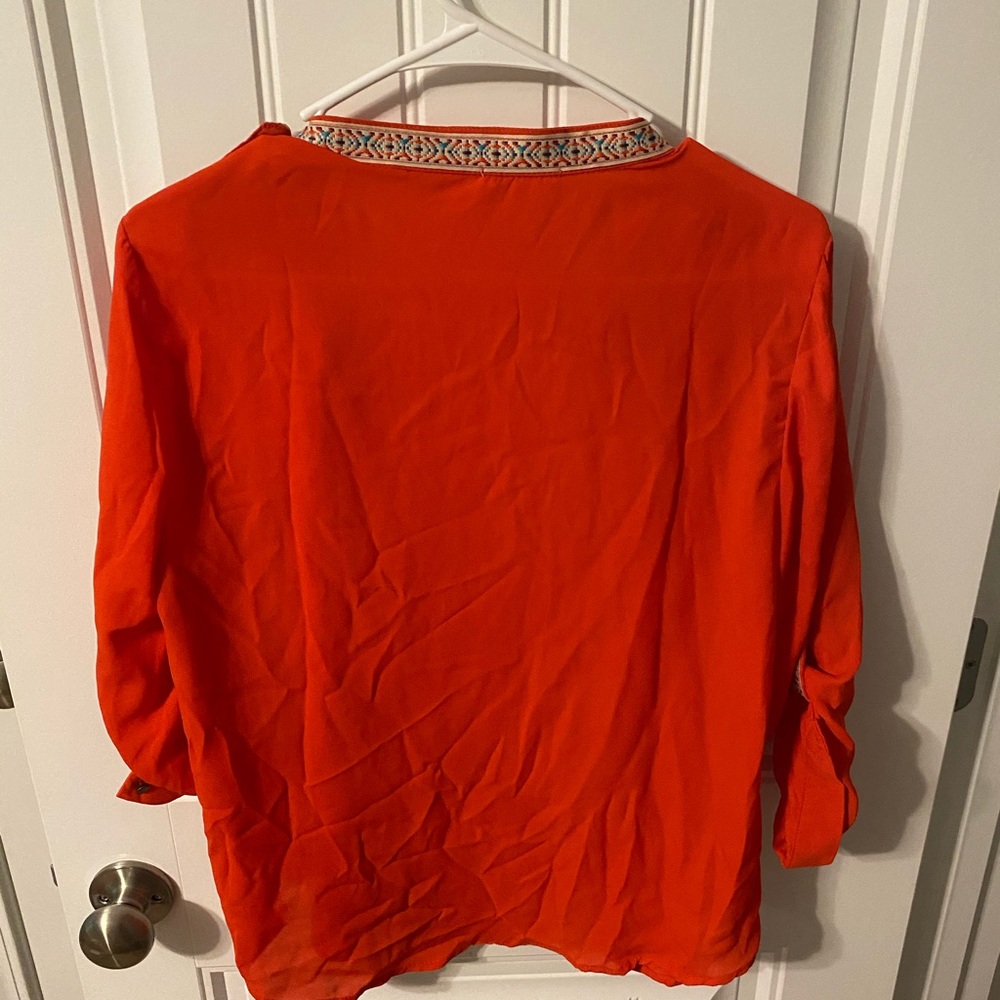 orange button up - Picture 4 of 5